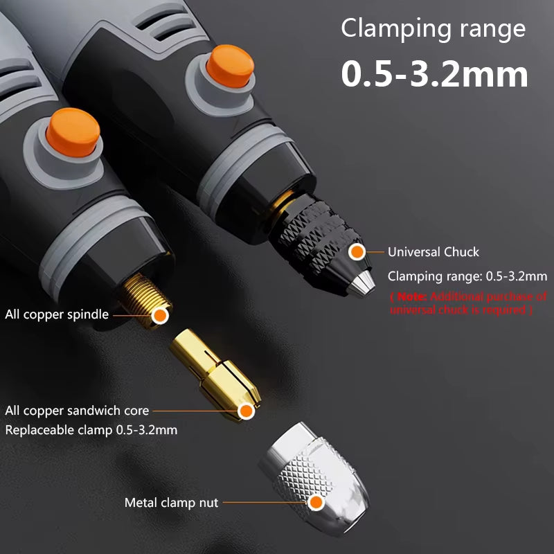 35W USB Cordless Rotary Tool Dremel DIY Mini Drill Engraving Pen Electric 3 Speed Mini Wireless Drill Set 8500R-21000R/Min