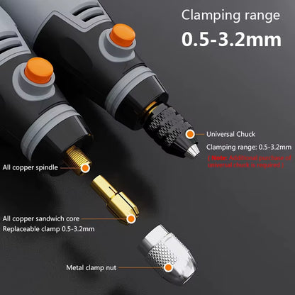 35W USB Cordless Rotary Tool Dremel DIY Mini Drill Engraving Pen Electric 3 Speed Mini Wireless Drill Set 8500R-21000R/Min