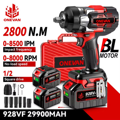 2800N.M 2800W Brushless Electric Impact Wrench 1/2 Inch Cordless Wrench Screwdriver Power Tool for Makita 18V Battery Pin