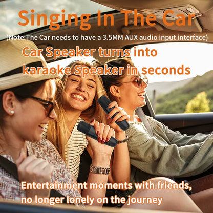 Wireless Karaoke Companion Bluetooth 5.3 Dynamic Microphone KTV DSP Mixer System 3.5MM AUX Type-C Amplifier Host for Speaker Car
