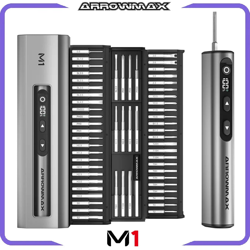 M1 Electric Screwdrivers Set Precision Magnetic Bits 5-Gear Adjustable Torque Rechargeable Cordless Screwdriver New