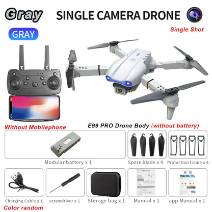 2024 E99Pro RC Drone 4K Professinal with 1080P Wide Angle HD Camera Foldable Helicopter WIFI FPV Height Hold Gift Toy