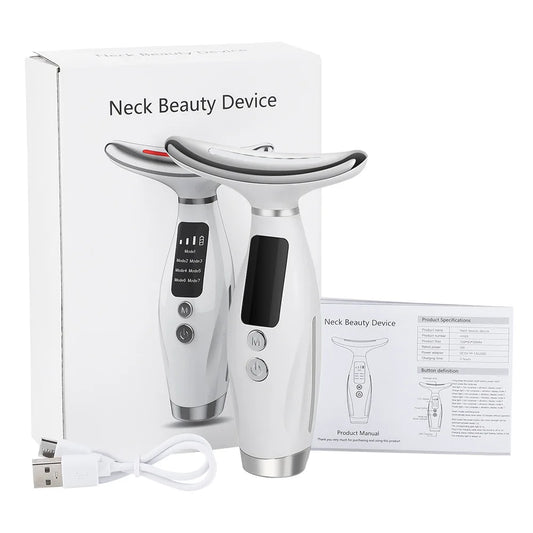 7 Colors LED Lights Face Neck Beauty Device 3 Levels Double Chin Remover Skin Rejuvenation Tightening anti Wrinkle Lifting Tool