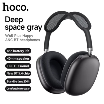 W65 plus Airpods Max ANC Noise Reduction Bluetoothe Headphone over Ear Big Earphones Hifi Headsets with Magnetic Earmuffs