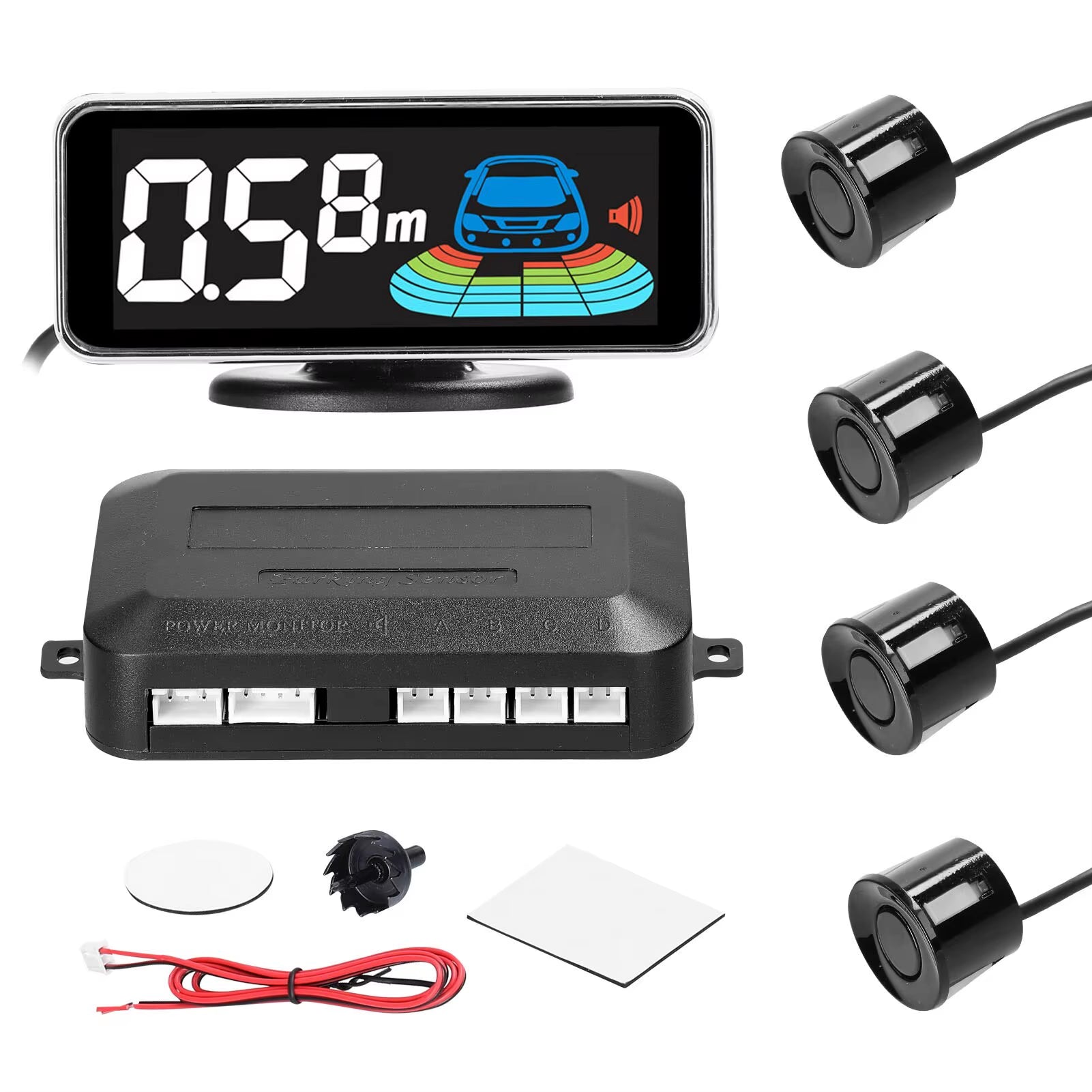 4Pcs/8Pcs Probes Rear Reversing Radars System LCD Display Car Parking Sensor Distance Detection Sound Warning Buzzer