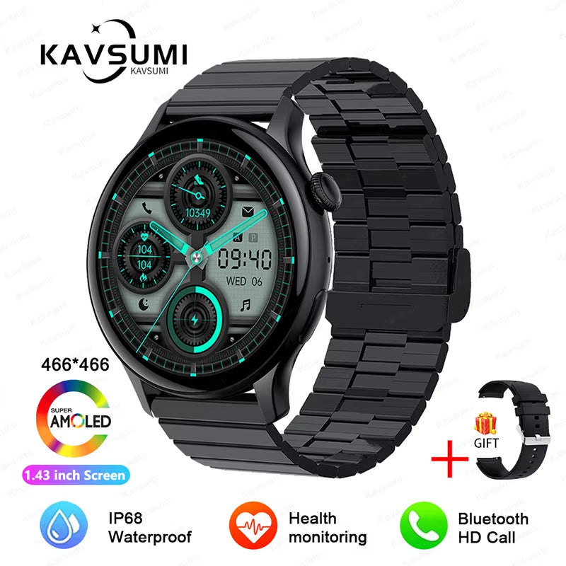 2025 NFC Smart Watch Amoled HD GPS Track Sports Heart Rate Bluetooth Call Waterproof Ladies Women Smartwatch for Huawei Xiaomi