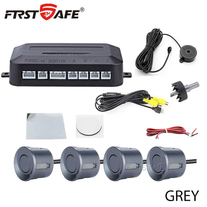Firstsafe Factory CVBS AHD Video Parking 4 Sensors Car Reverse Backup Rear Buzzer Radar Monitor System Support Android System