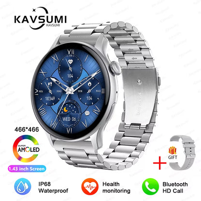 2025 NFC Smart Watch Amoled HD GPS Track Sports Heart Rate Bluetooth Call Waterproof Ladies Women Smartwatch for Huawei Xiaomi