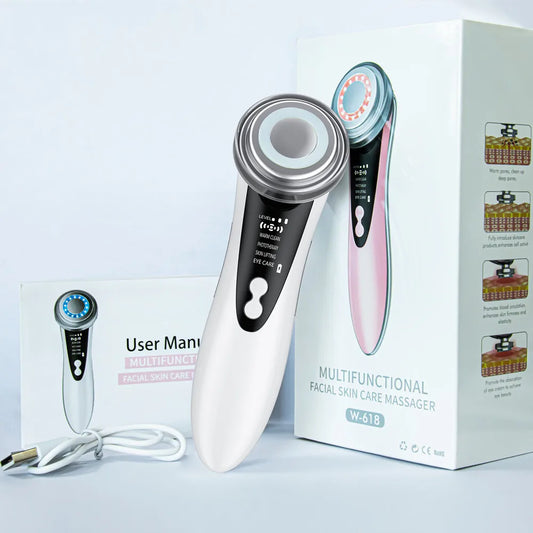 7 in 1 EMS Microcurrent Beauty Device Face Lifting Machine Skin Rejuvenation anti Wrinkle Face Cleaning Vibration Massager