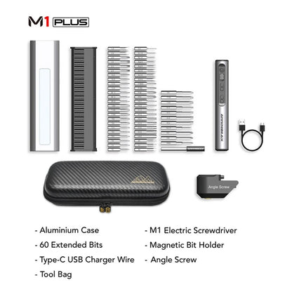 M1 Electric Screwdrivers Set Precision Magnetic Bits 5-Gear Adjustable Torque Rechargeable Cordless Screwdriver New