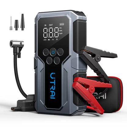 1500A Car Jump Starter Power Bank Portable 150PSI Air Pump Car Battery Emergency Boosters Starting Device Car Starter 2024
