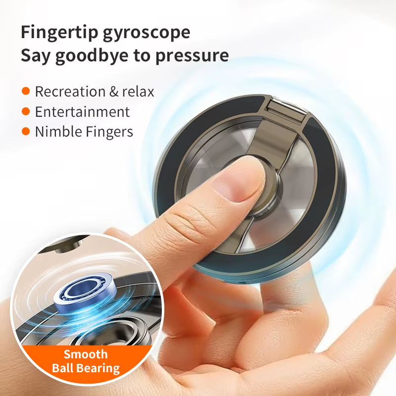 For Magsafe Phone Grip Stand 3-In-1 Magnetic Finger Ring Holder Double-Sided Magnetic Phone Stand for Iphone 17 16 15 14 13 12