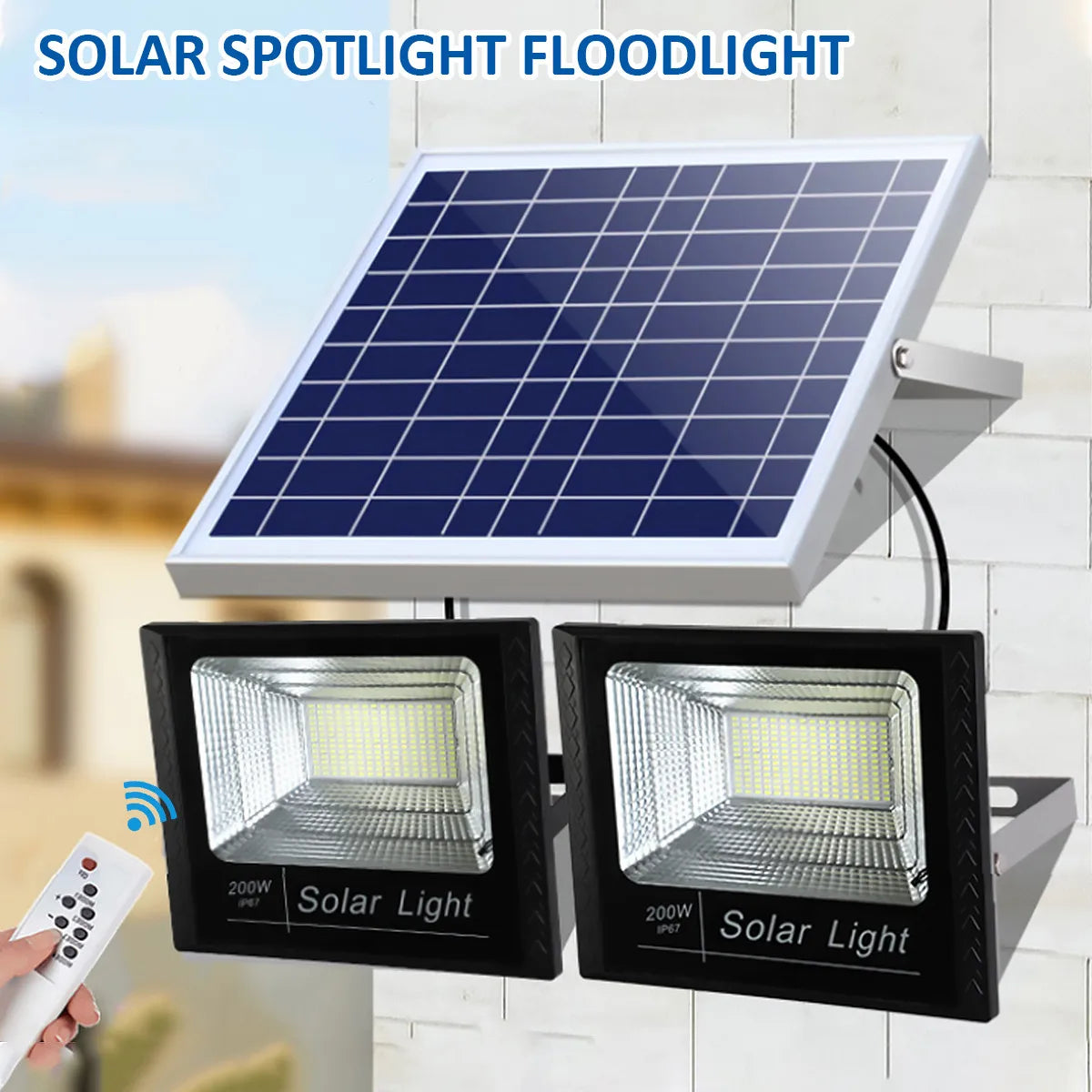 Super Bright Solar LED Light Outdoor Garden Light Solar Street Light Path Lamp with Remote Control Waterproof Solar Spotlight