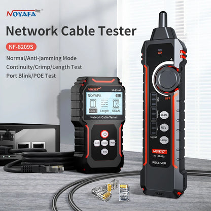 New NF-8209S LCD Network Cable Tester Wire Tracker Poecurrent Length Cabl RJ45 Cable Tracker Multifunctional Tester Tool