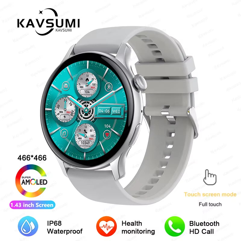 2025 NFC Smart Watch Amoled HD GPS Track Sports Heart Rate Bluetooth Call Waterproof Ladies Women Smartwatch for Huawei Xiaomi