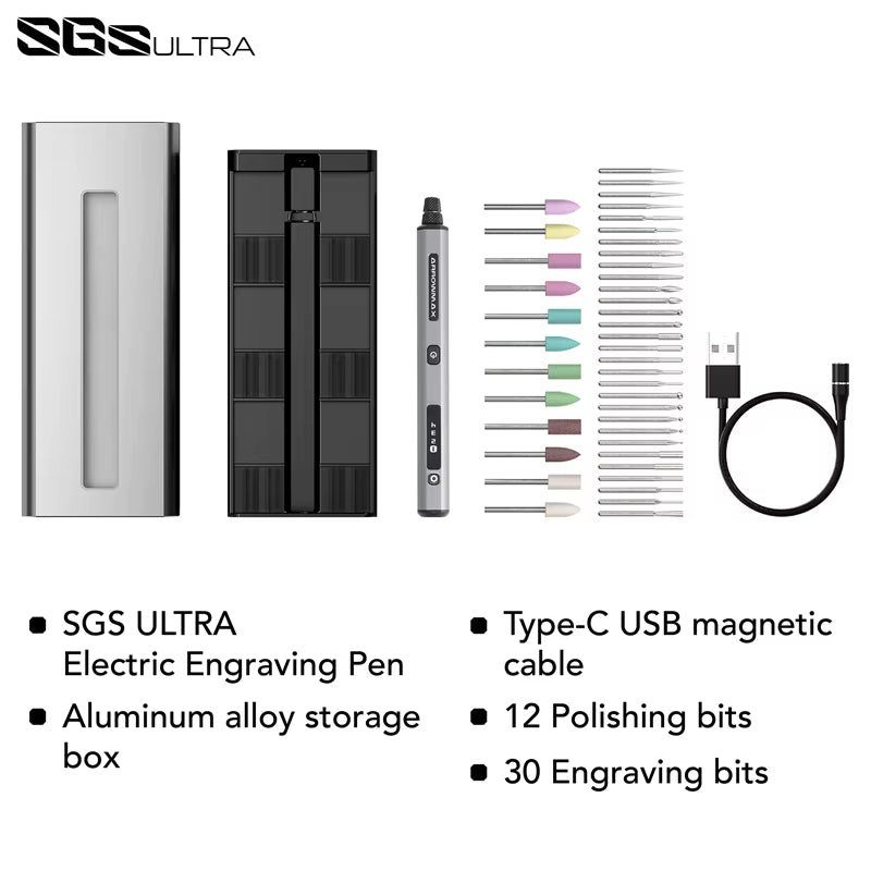 SGS Ultra Engraving Pen Cordless Rotary Tool Kit Electric Mini Grinder with 42 Bits for Crafts Metal Wood Glass Carving