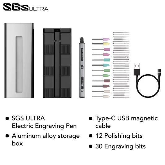 SGS Ultra Engraving Pen Cordless Rotary Tool Kit Electric Mini Grinder with 42 Bits for Crafts Metal Wood Glass Carving