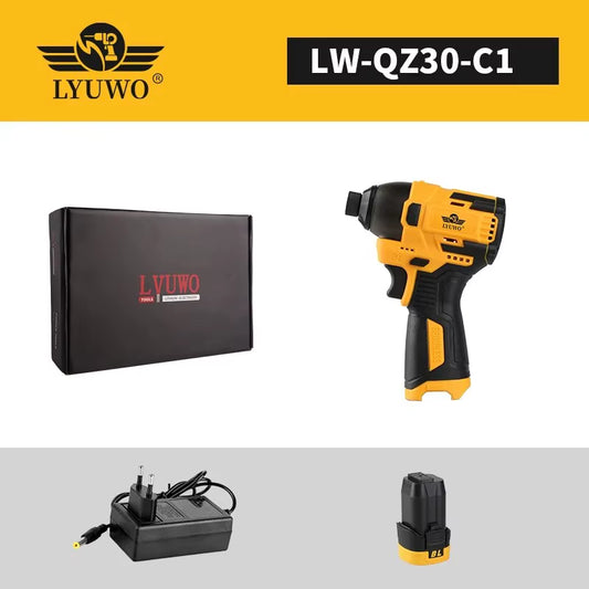 LYUWO 16.8V Electric Drill Driver 140N. M Impact Wireless Drill Bit Household Multifunctional Electric Screwdriver Tool