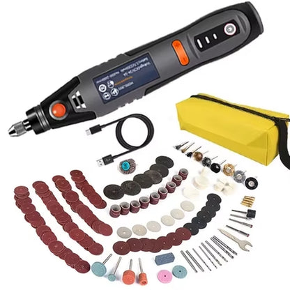 35W USB Cordless Rotary Tool Dremel DIY Mini Drill Engraving Pen Electric 3 Speed Mini Wireless Drill Set 8500R-21000R/Min