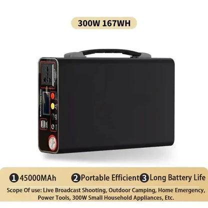300W 220V 90000Mah Portable Power Station Solar Generator Outdoor Camping Emergency Mobile Power Bank Lifepo4 Backup Battery