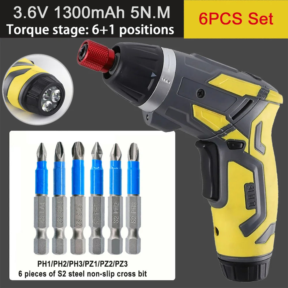 Small and Powerful Battery Screwdriver Rechargeable 4.2V 6Nm 1300Mah 250Rpm Screwdrivers Electric Screw Driver Screwdriver Set