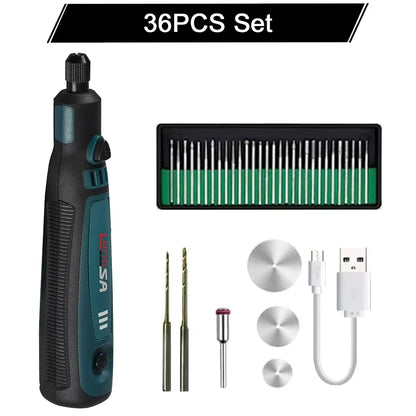 5000-10000-15000R 3.6V USB Wireless Electric Drill Engraving Pen Mini Grinder for Grinding/Polishing/Engraving/Drilling/Cutting