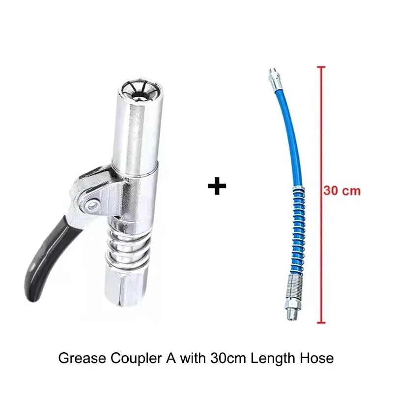 Grease Coupler Heavy-Duty Quick Release Grease Gun Coupler NPTI/8 10000 PSI Two Press Easy to Push Accessories