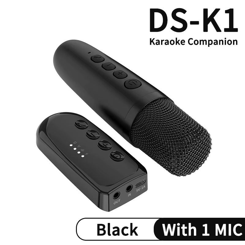 Wireless Karaoke Companion Bluetooth 5.3 Dynamic Microphone KTV DSP Mixer System 3.5MM AUX Type-C Amplifier Host for Speaker Car