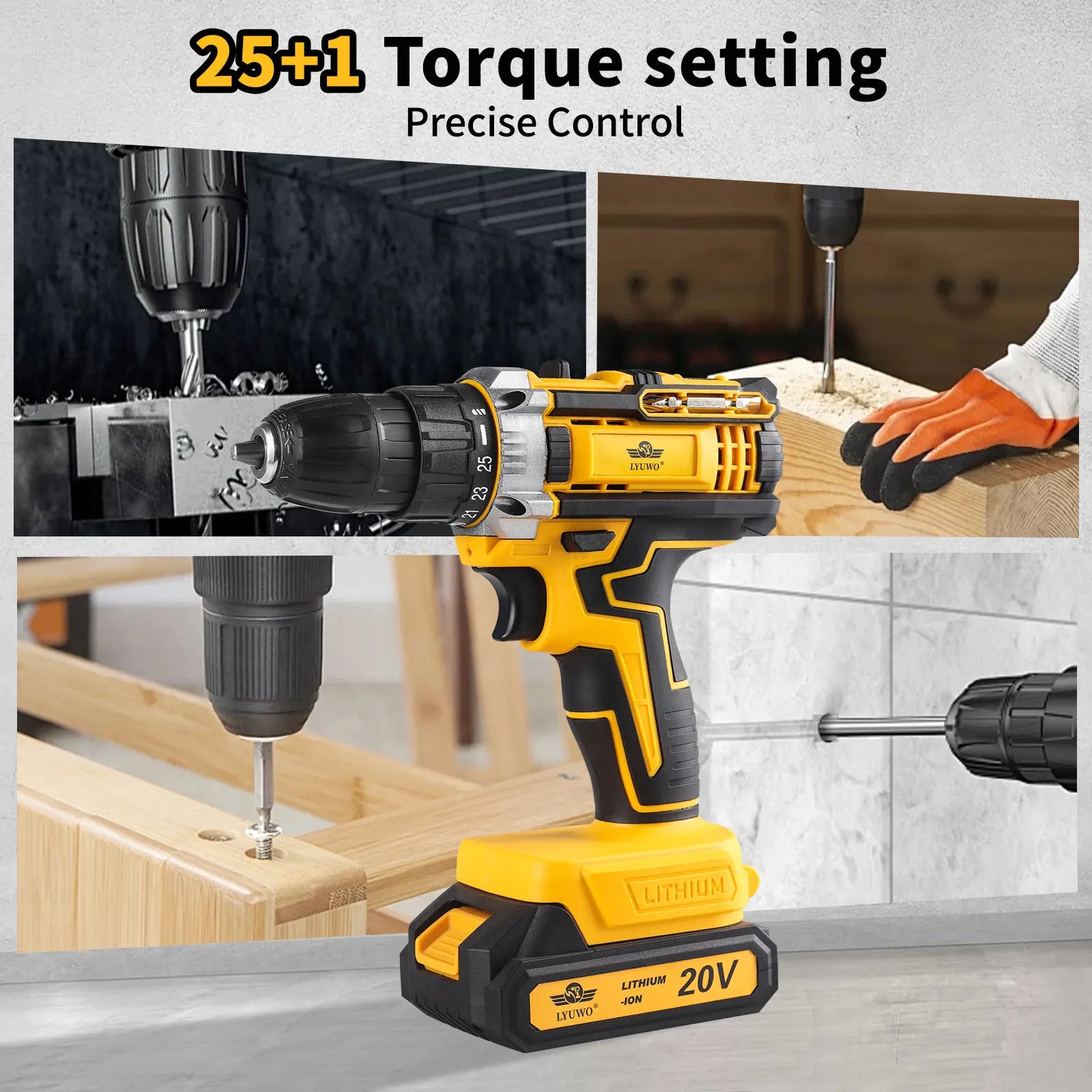 Rechargeable Electric Hand Drill, Pistol Drill, Electric Screwdriver, Household Impact Hand Drill Tool,Use MT Battery