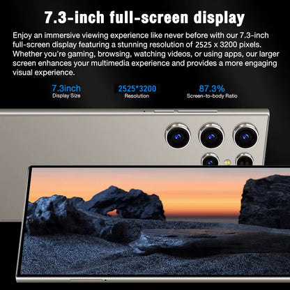 2026 HOT S26 Ultra NEW 7.3HD Global Edition Original Smart Dual Card 7800Mah Battery Facial Recognition Function