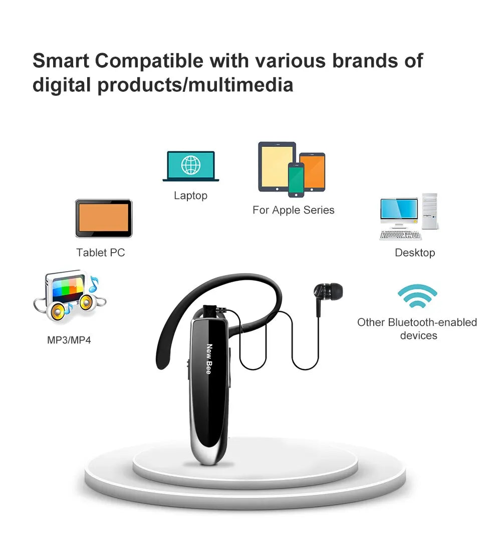 B41 Wireless Bluetooth 5.0 Earphones Hands-Free Mini Headset 22H Music Playing Earpieces with CVC 6.0 Mic for Iphones