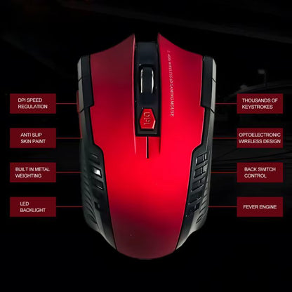 2.4G Wireless Mouse USB Receiver 6 Buttons Professional Optical Wireless Mouses USB Right Scroll Mice for Laptop PC Gamer