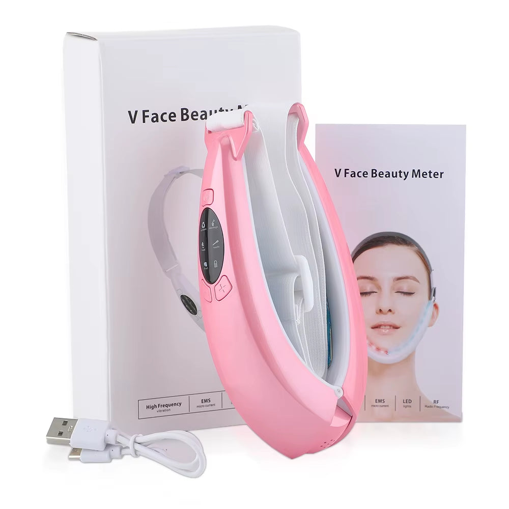 EMS Face Lifting Device LED Photon Therapy Vibration Facial Massager Face Slimming Double Chin Removal V Line Lift Belt Skincare