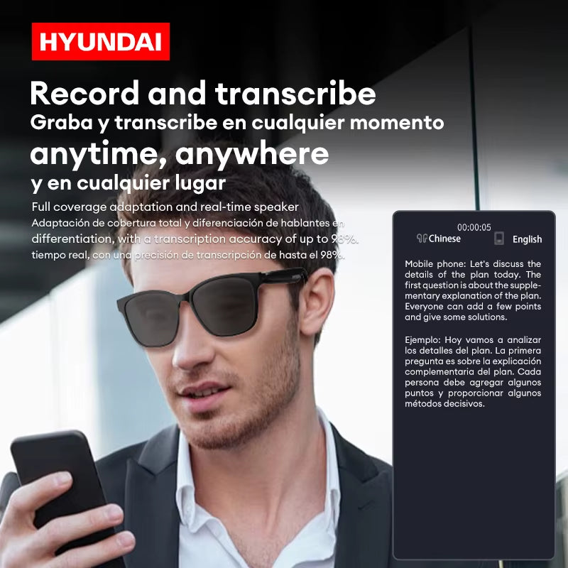 Choice  HY-C8 AI Glasses Translation Earphones with Camera Automatic Voice Smart Glasses Multi-Function Keys for Sports