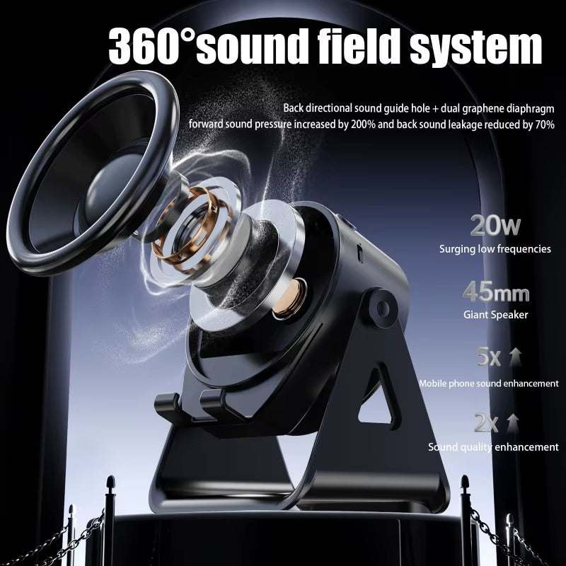 Portable Smart Induction Speaker Wireless Bluetooth Phone Holder Multi-Functional Outdoor Sports Stereo Speakers Universal