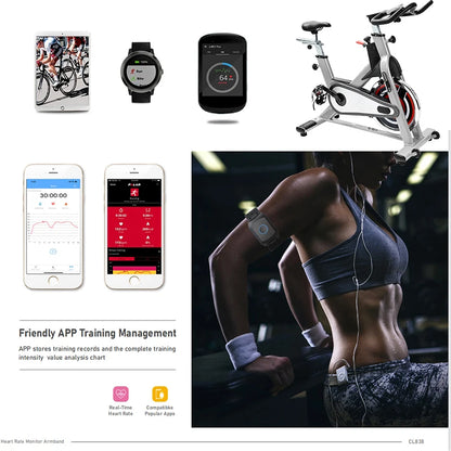 Heart Rate Monitor Armband ANT+ Bluetooth HR Sensor IP67 Waterproof for Strava DDP Yoga Zwift Wahoo Garmin Watch
