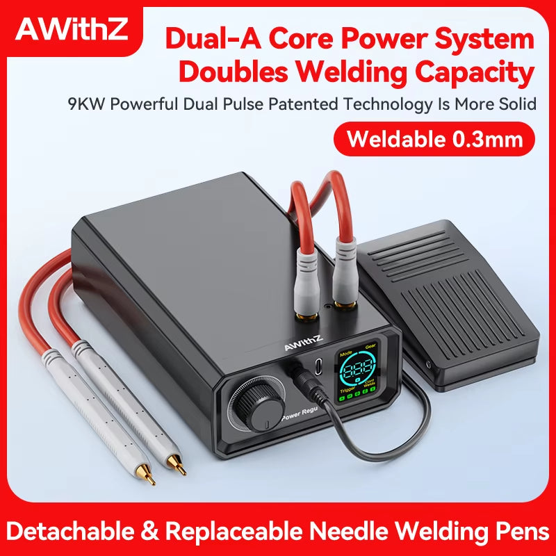 9000W Spot Welder High Power Portable Pedal Spot Welding Machine 1330A Present Adjustable Welders for DIY 18650 Battery