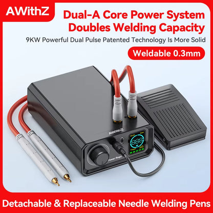 9000W Spot Welder High Power Portable Pedal Spot Welding Machine 1330A Present Adjustable Welders for DIY 18650 Battery