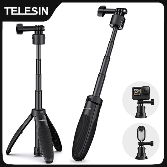 Mini Quick Release Selfie Stick Tripod Portable Adjustable Length for Gopro Insta360 DJI Osmo Action Action Camera