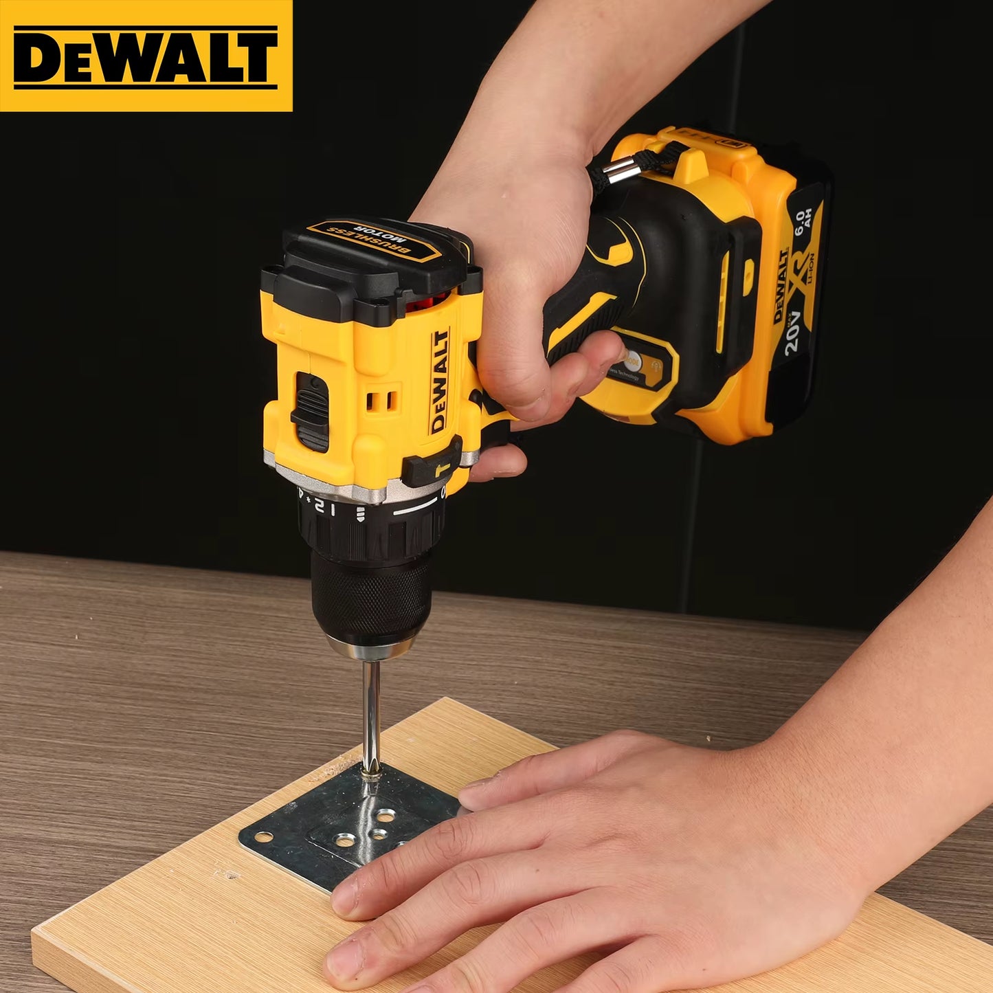 DCD805 20V Power Tools Brushless Impact Drill Cordless Electric Screwdriver Multi-Function Hand Drill
