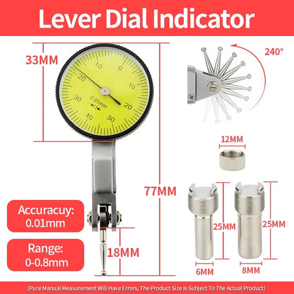 Lever Dial Indicator Magnetic Holder Measuring Probes Indicator Stand Magnetic Base Comparator Watch Tools Micrometer Dial Gauge