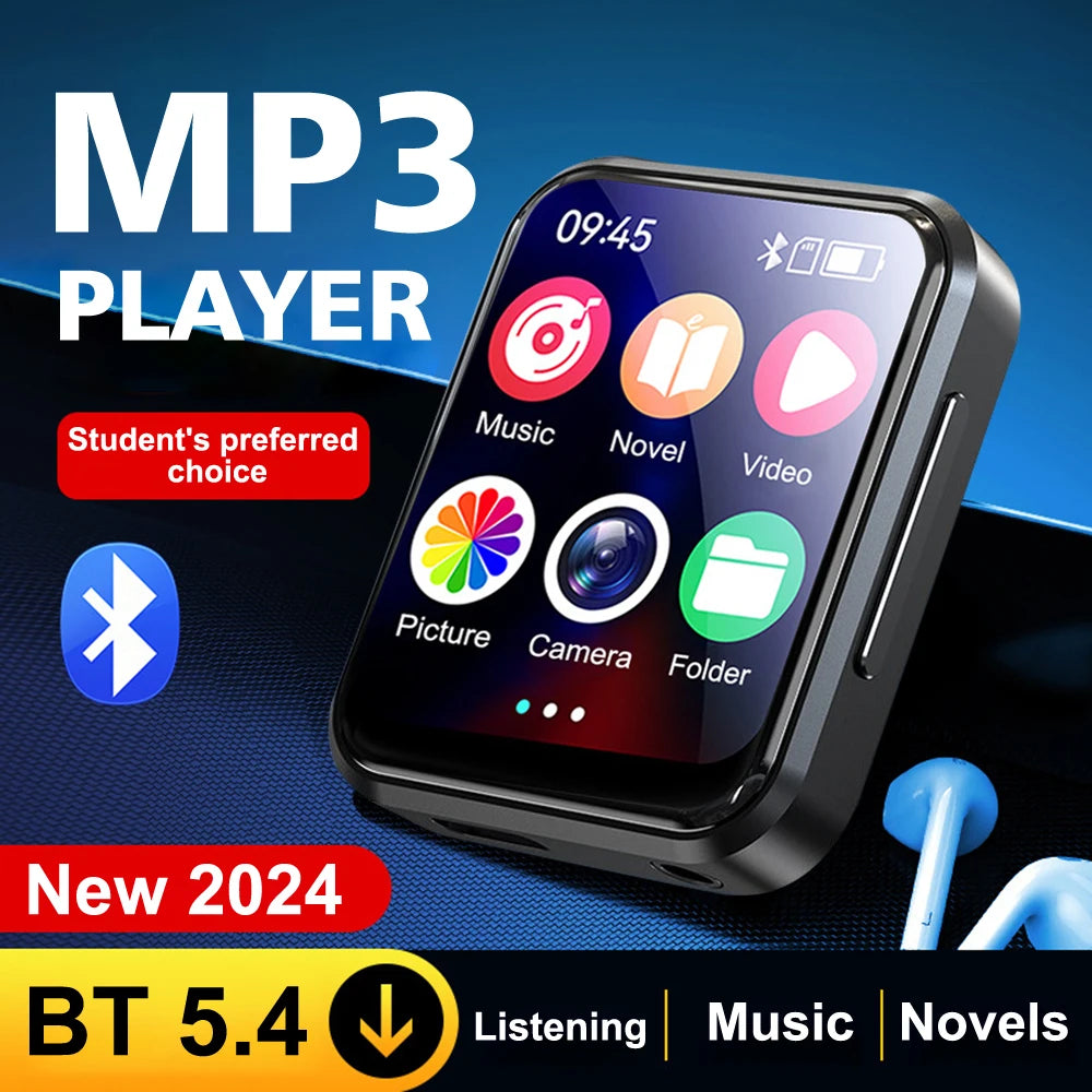 MP3 Music Player with Bluetooth 5.4 Hifi MP4 Walkman Full Touch Screen Built-In Speaker Recorder Camera Video Player Fm/E-Book