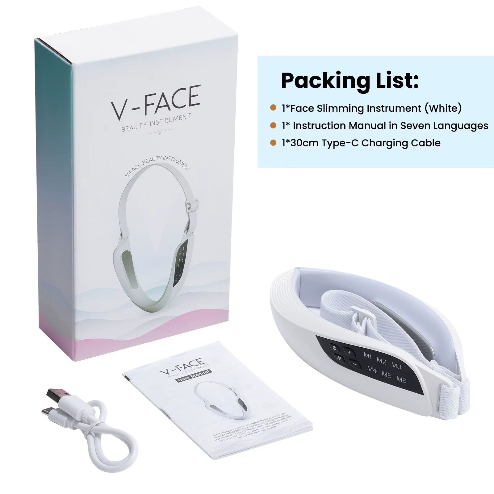 EMS Face Lifting Device LED Photon Therapy Vibration Facial Massager Face Slimming Double Chin Removal V Line Lift Belt Skincare