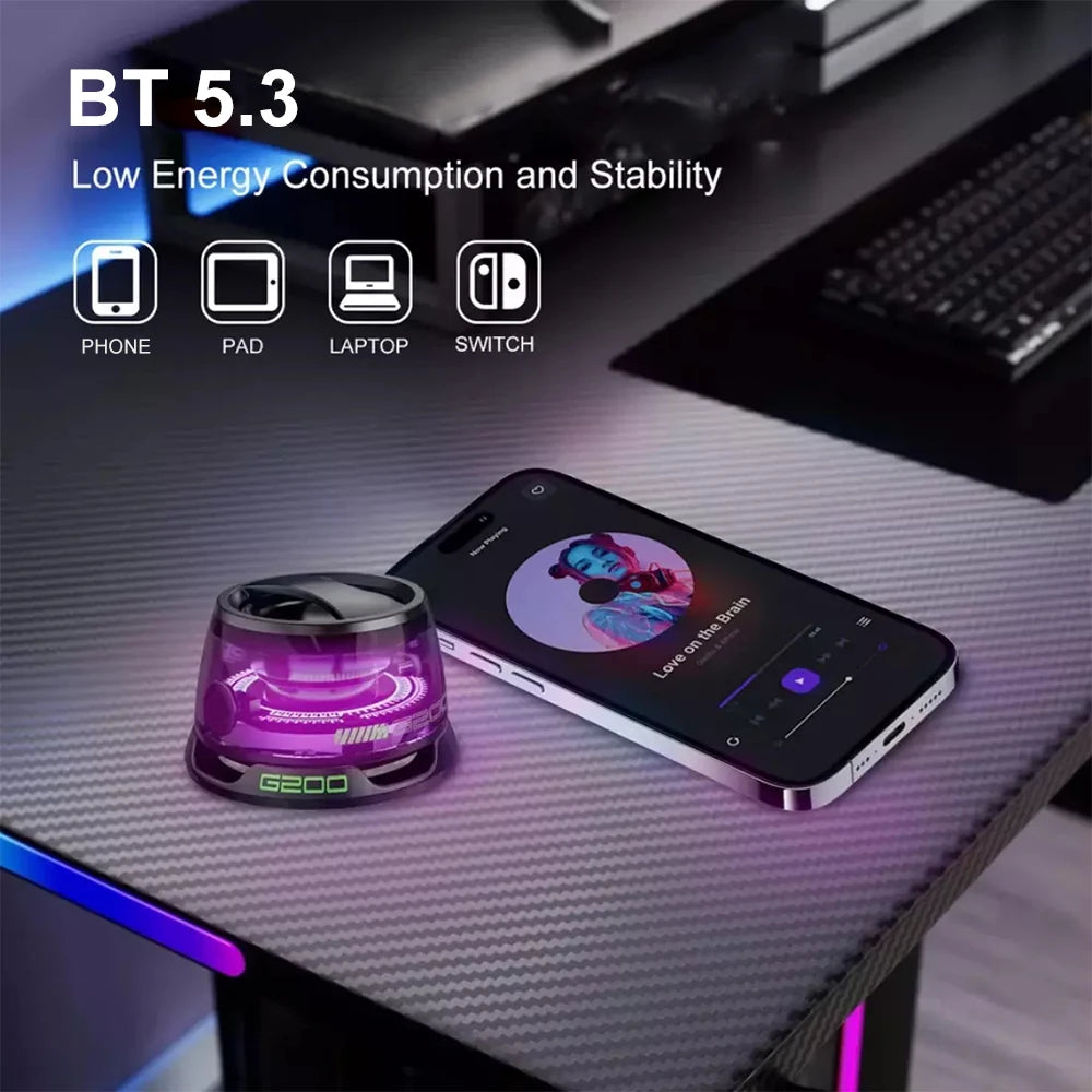 Portable Wireless Bluetooth Speaker Mini Magnetic RGB Stereo Speaker Outdoor and Travel Essentials for PC Macbook/Iphone Etc.