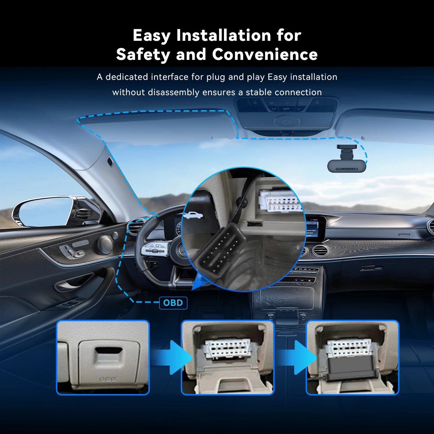 Dash Cam Smart OBD Hardware Kit Compatible with Models N1 Dual, N3 Pro, N5 Dual, Z50,Z60 Enable 24 Hours Parking Monitor