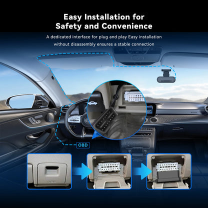 Dash Cam Smart OBD Hardware Kit Compatible with Models N1 Dual, N3 Pro, N5 Dual, Z50,Z60 Enable 24 Hours Parking Monitor