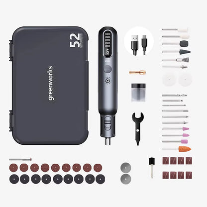 8V Mini Grinder 52Pcs 80W Electric Grinding Engraving Cordless Variable Speed Lithium Battery Power Tools USB Charger