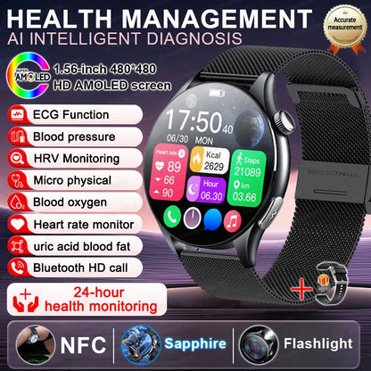 2025 New for HUAWEI Health Monitoruric Acid Blood Pressure Blood Oxygen Body Analysis Smart Watch ECG+PPG Clock Smartwatch Men