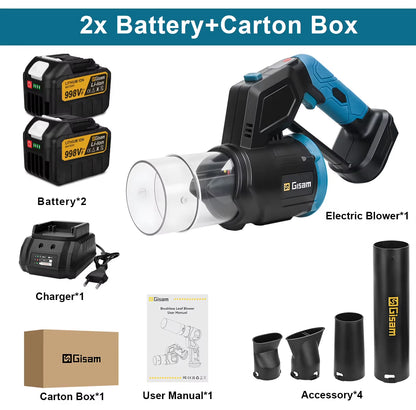 35000RPM Brushless Electric Air Blower 2In1 Turbo Blower Fan Leaf Dust Snow Blowing Clean Tool for Makita 18V Battery Pin