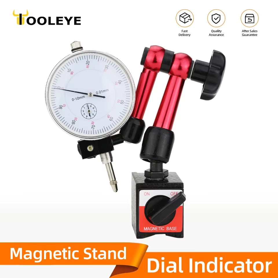 Lever Dial Indicator Magnetic Holder Measuring Probes Indicator Stand Magnetic Base Comparator Watch Tools Micrometer Dial Gauge